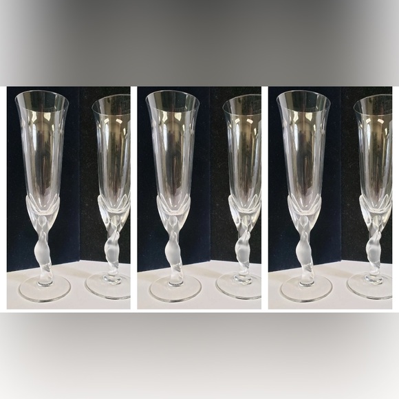 Faberge Other - 6 Igor Carl Faberge Frosted Kiss Snow Dove Bird Crystal champagne Glasses